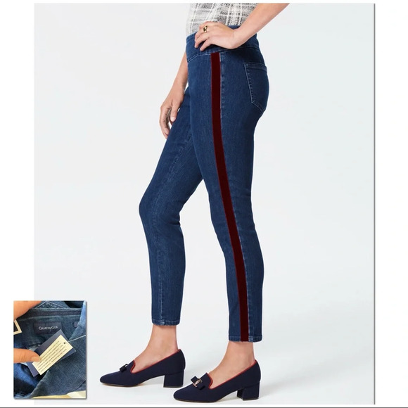 CHARTER CLUB NWT Velvet Trim PullOn Jeans - Picture 1 of 15